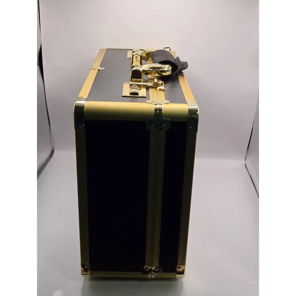 Professional Barber Tool Carrying Case Organizer w/ Locks – Black/Gold